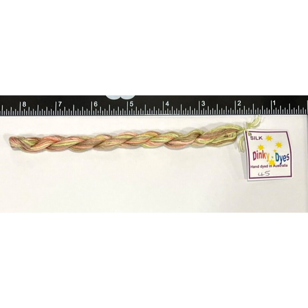 Dinky Dyes #45 Bush Baby 100% Silk Embroidery Thread 8 Mtrs Cross Stitch